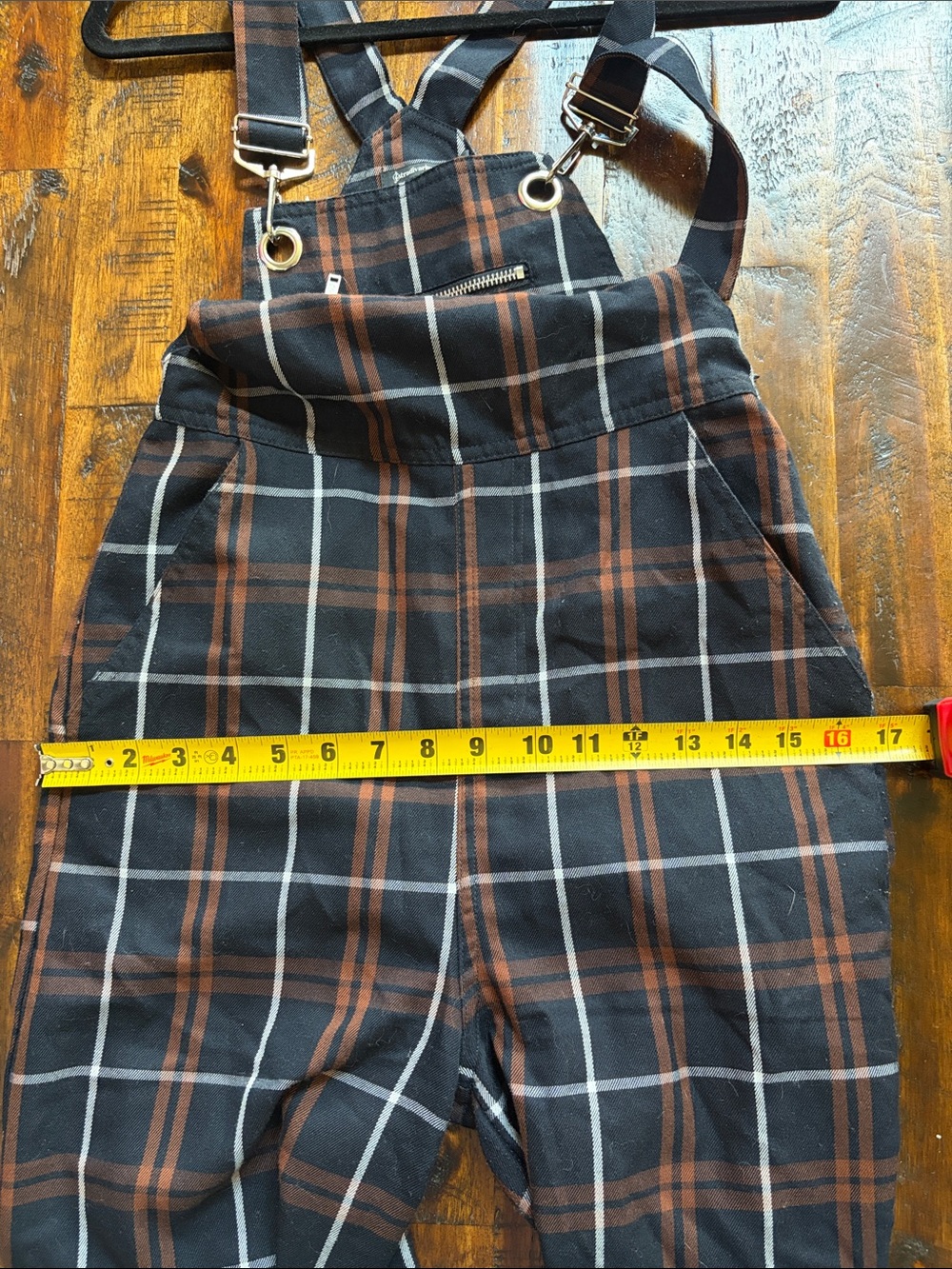 Stradivarius Plaid Check Wide-Leg Overalls Jumpsuit - Picture 10 of 11